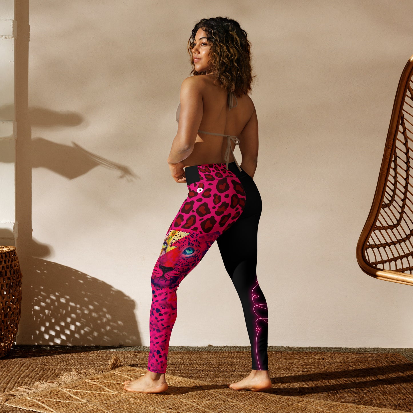 Legging Léopard Noir et Rose