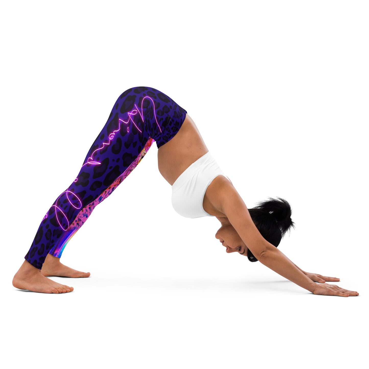 Legging Léopard Rose Fluo et Violet