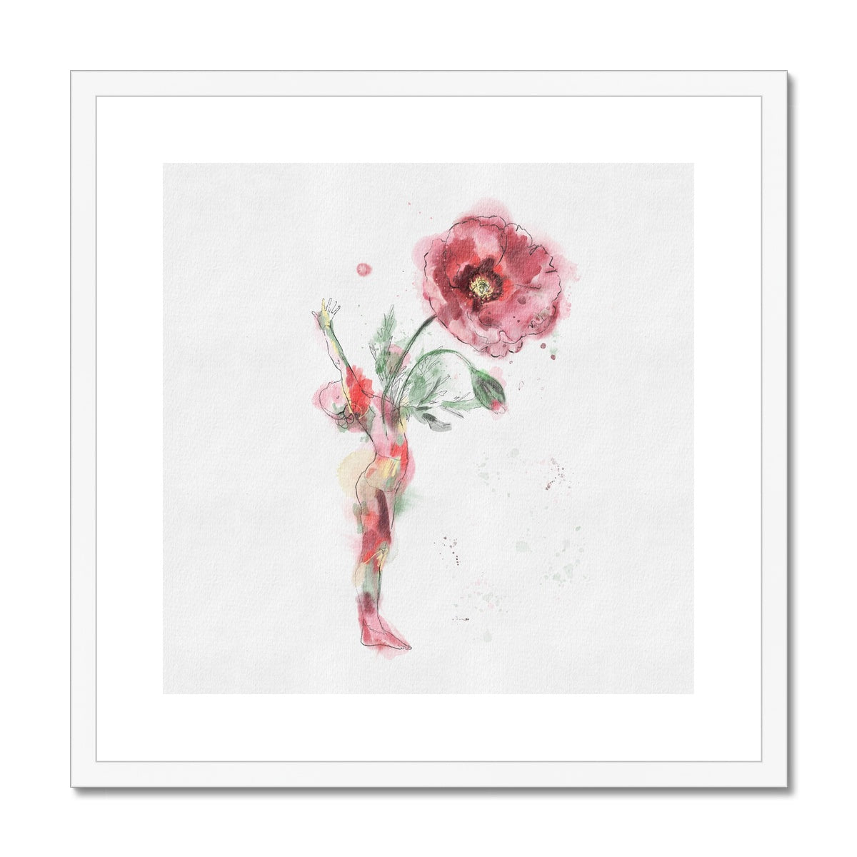Fleur de Yoga Poppy - Impression encadrée et montée