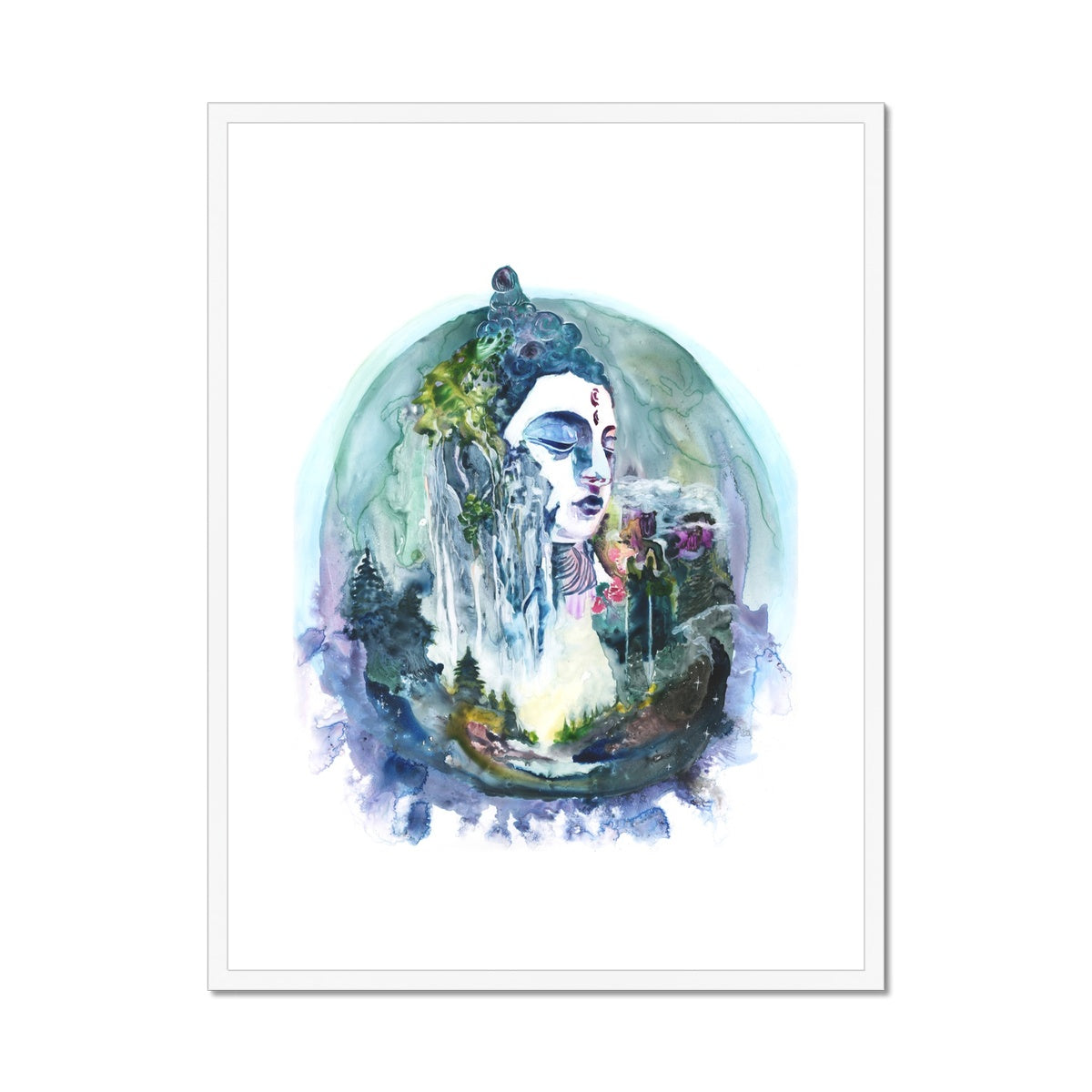 Bouddha de la forêt - Impression encadrée et montée