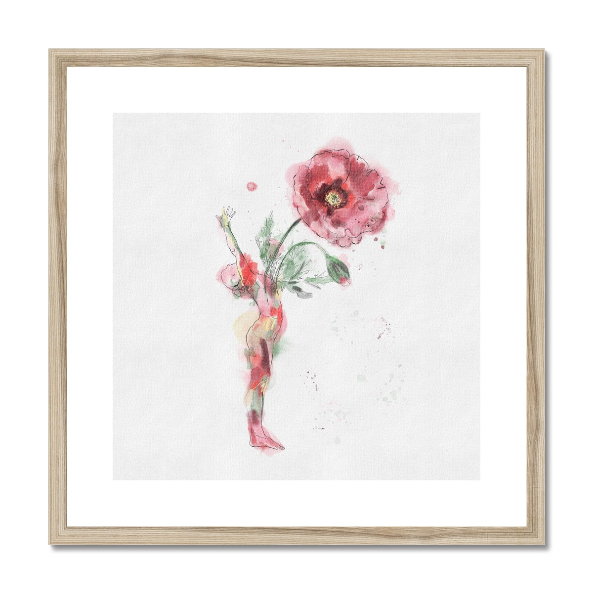 Fleur de Yoga Poppy - Impression encadrée et montée