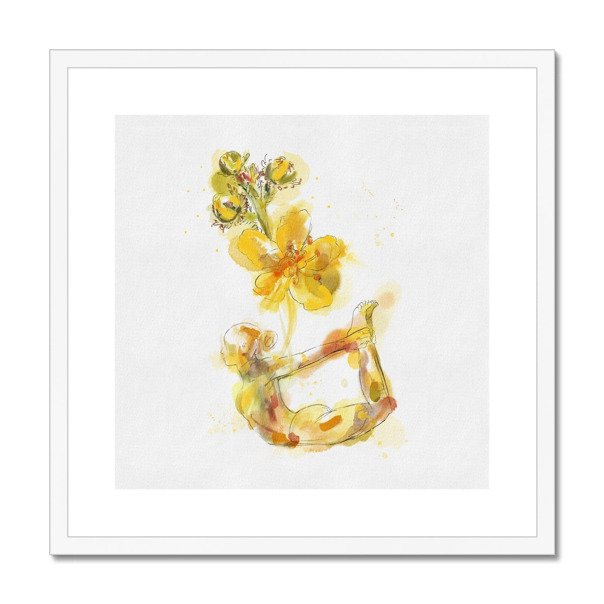 Fleur de Yoga Agrimony - Impression encadrée et montée