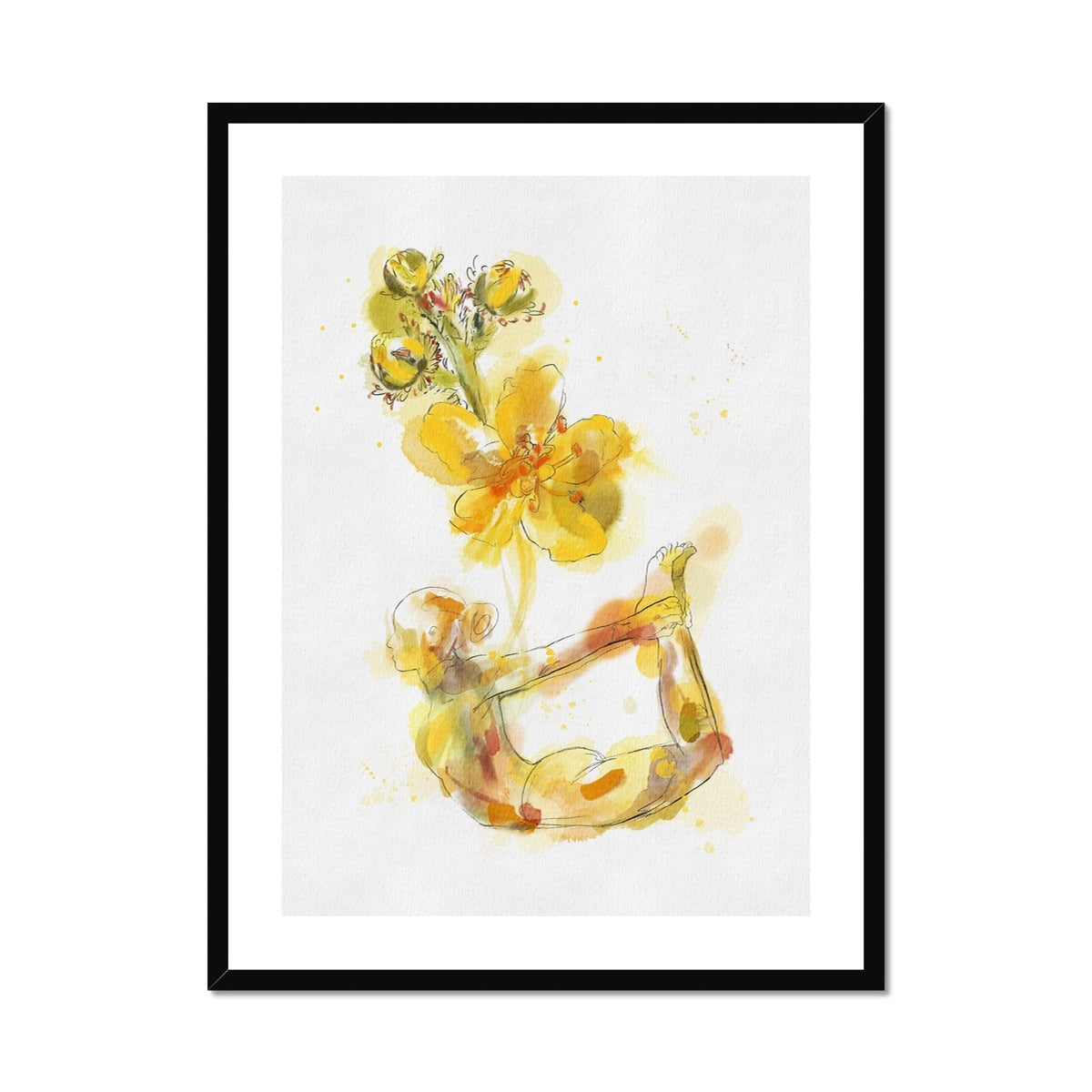 Fleur de Yoga Agrimony - Impression encadrée et montée