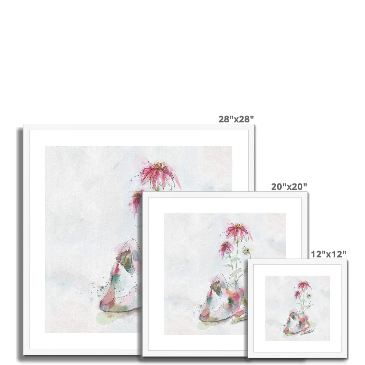 Fleur de Yoga échinacée - Impression encadrée et montée