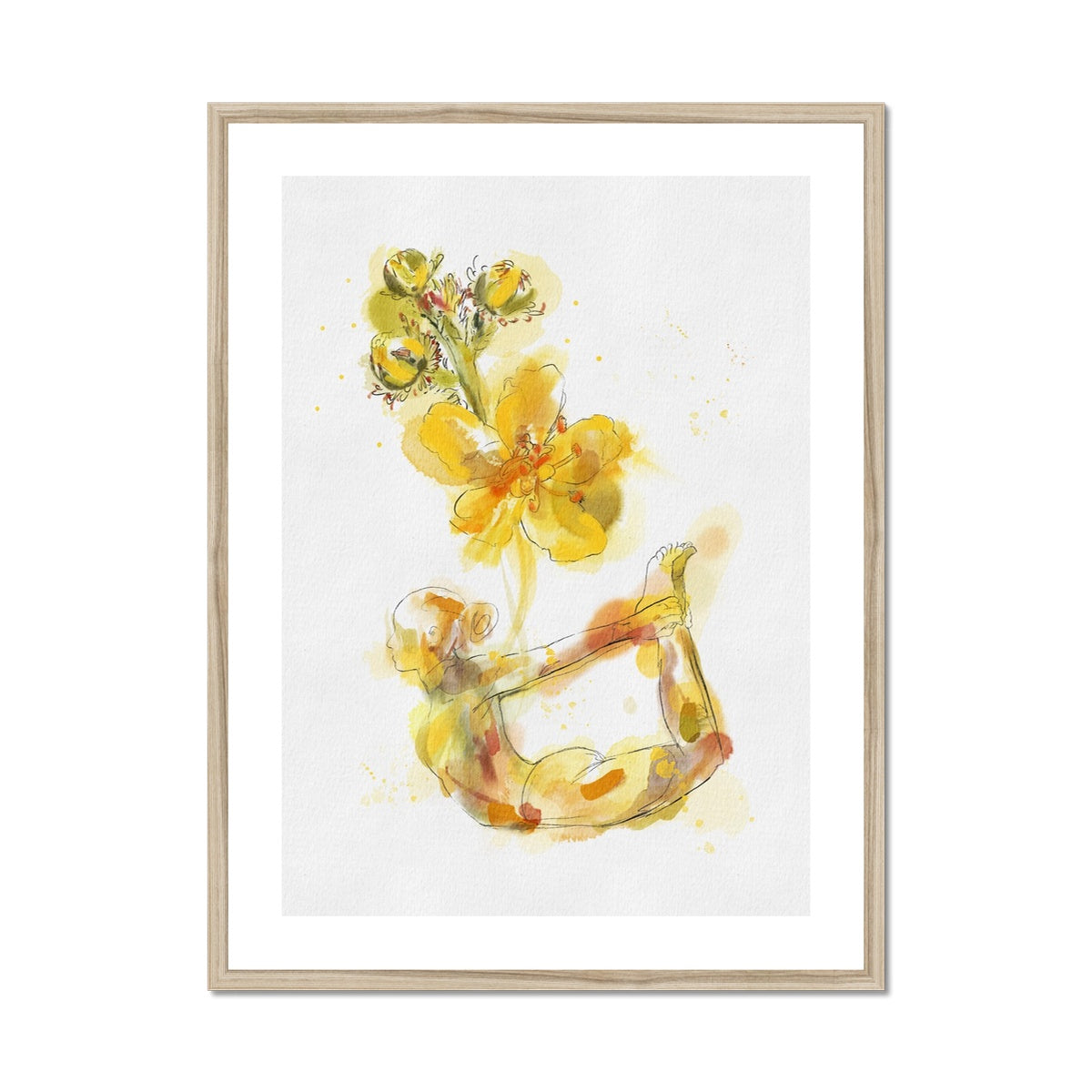 Fleur de Yoga Agrimony - Impression encadrée et montée