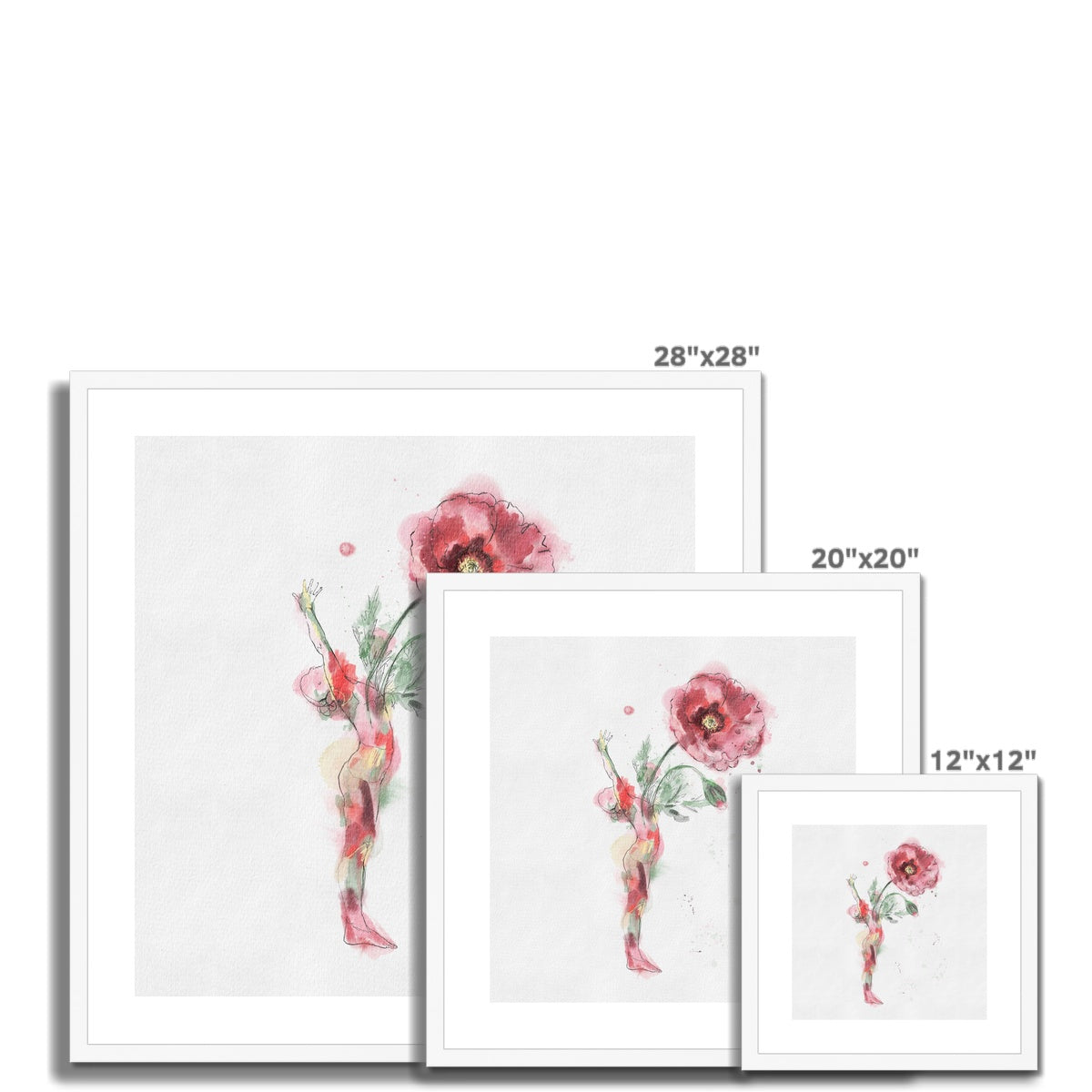 Fleur de Yoga Poppy - Impression encadrée et montée