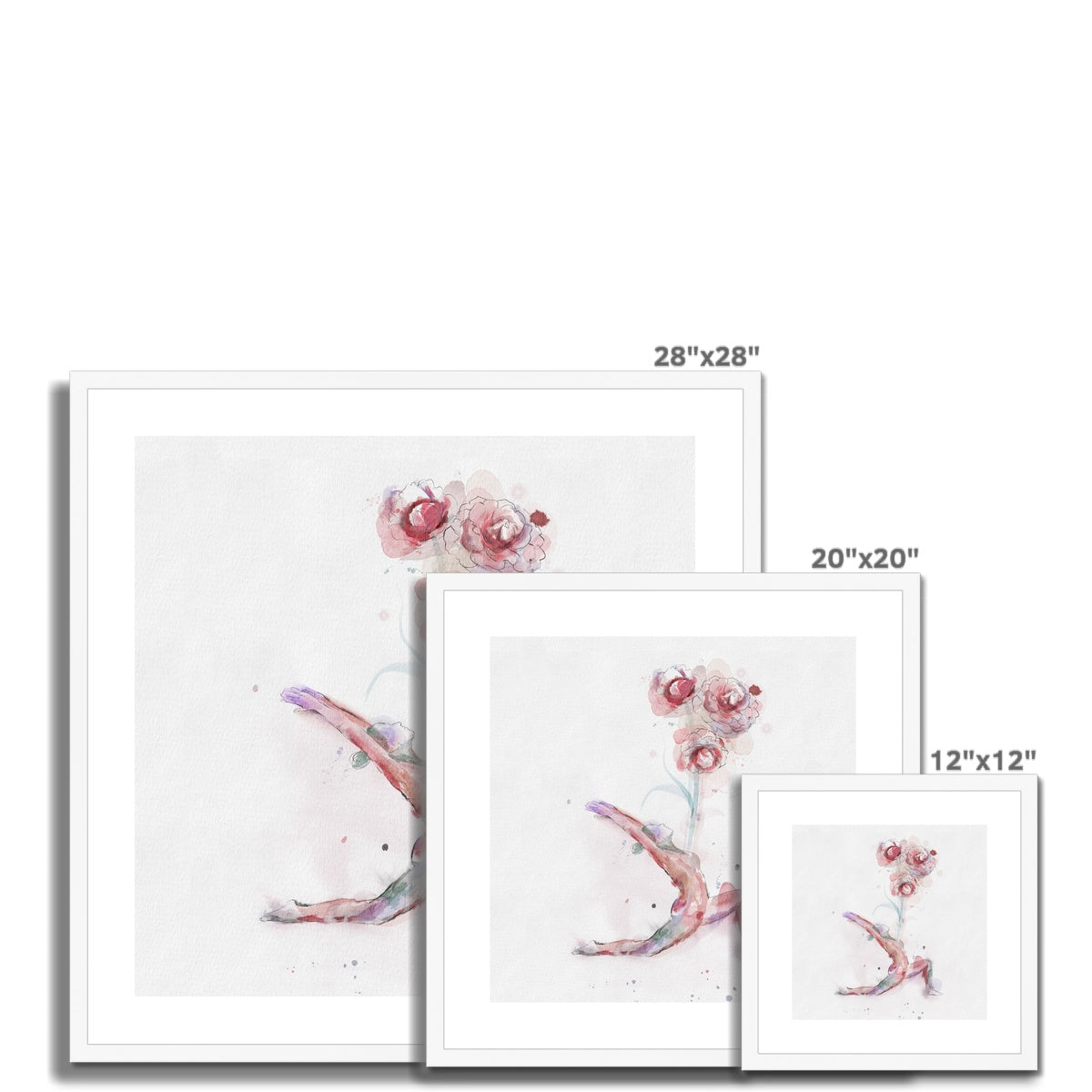 Fleur de Yoga Camelia - Impression encadrée et montée
