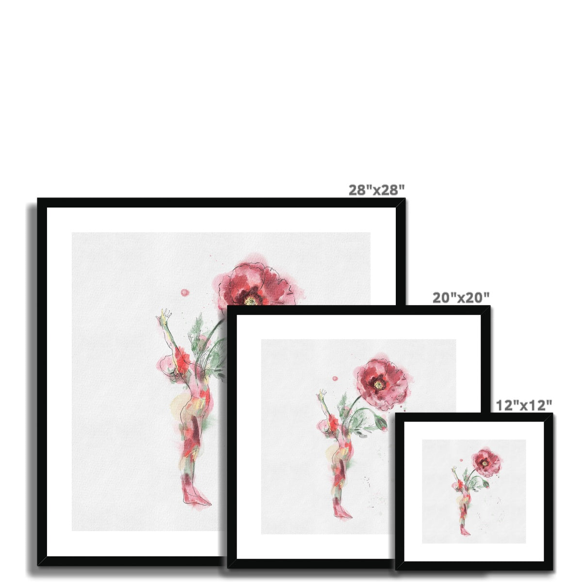 Fleur de Yoga Poppy - Impression encadrée et montée