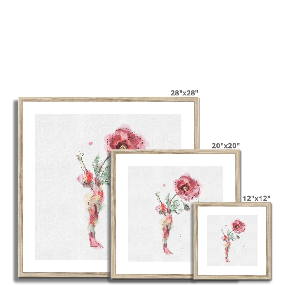 Fleur de Yoga Poppy - Impression encadrée et montée