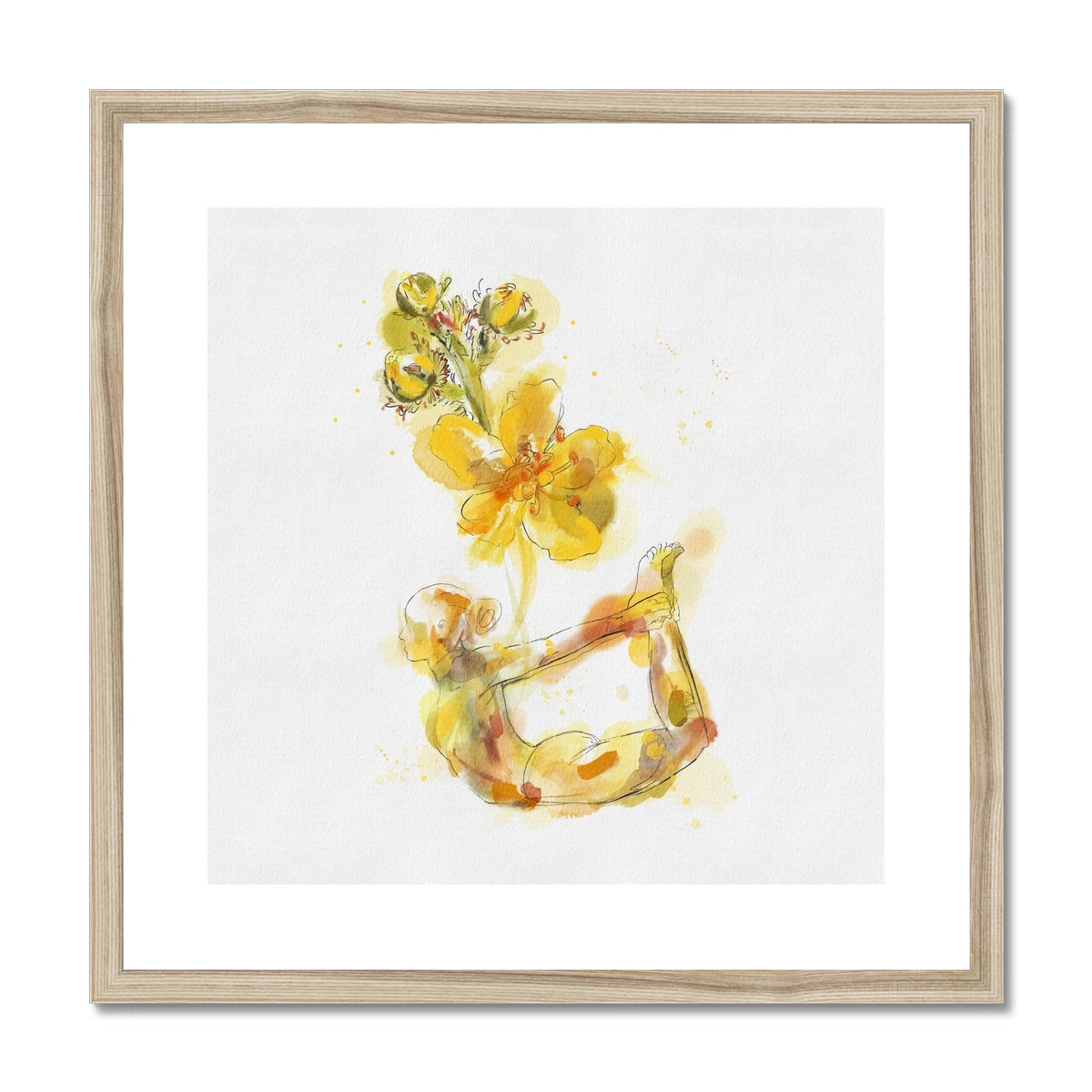 Fleur de Yoga Agrimony - Impression encadrée et montée