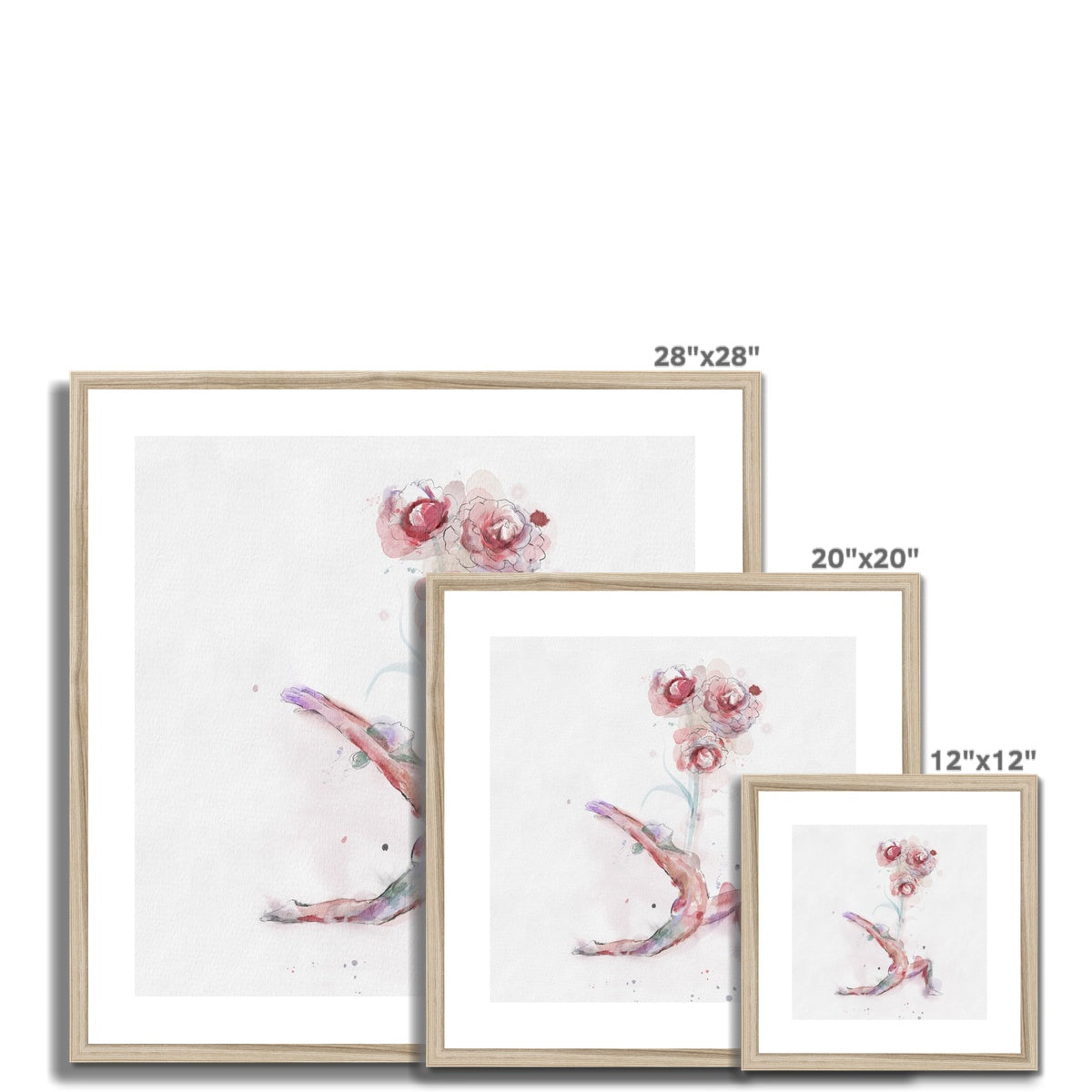 Fleur de Yoga Camelia - Impression encadrée et montée