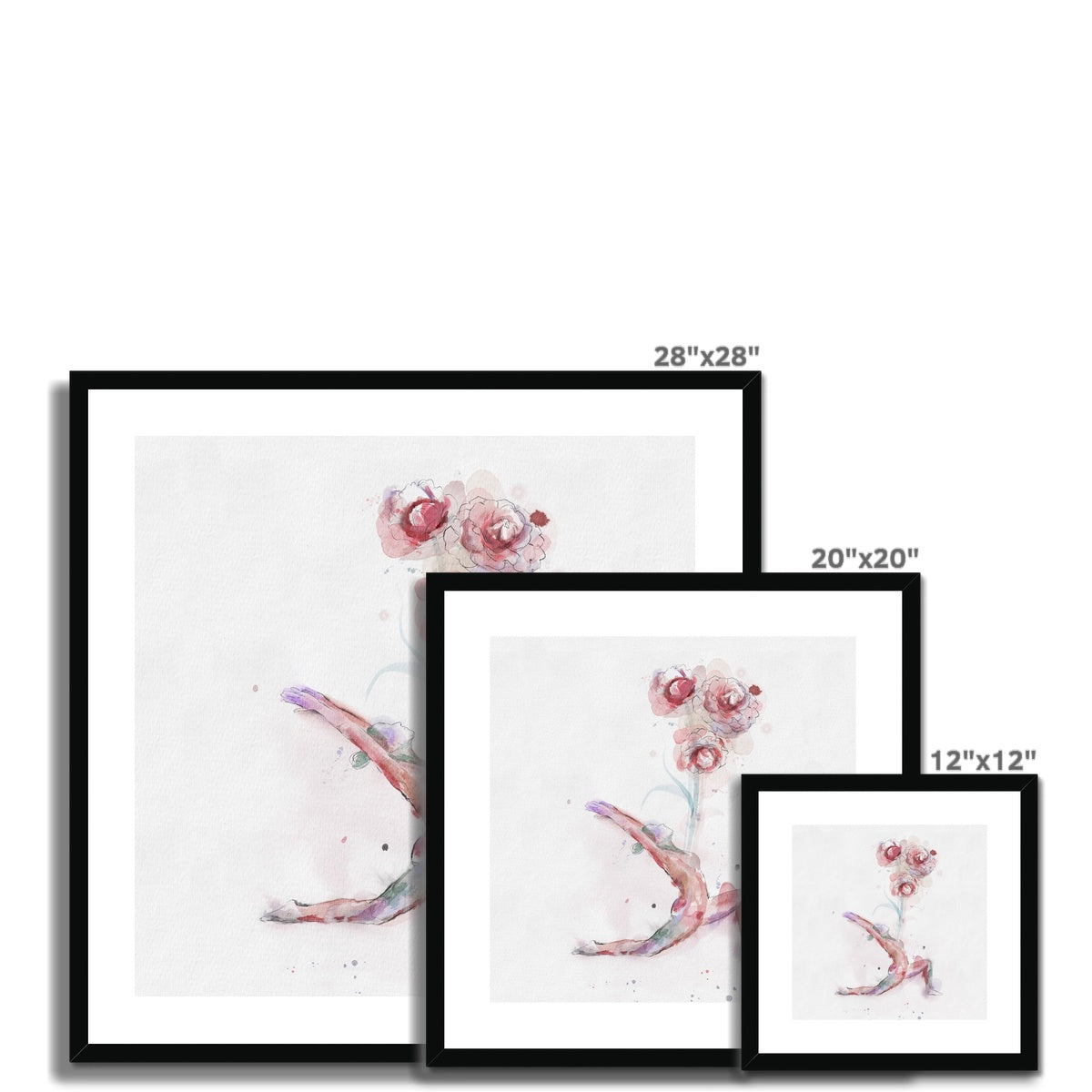 Fleur de Yoga Camelia - Impression encadrée et montée
