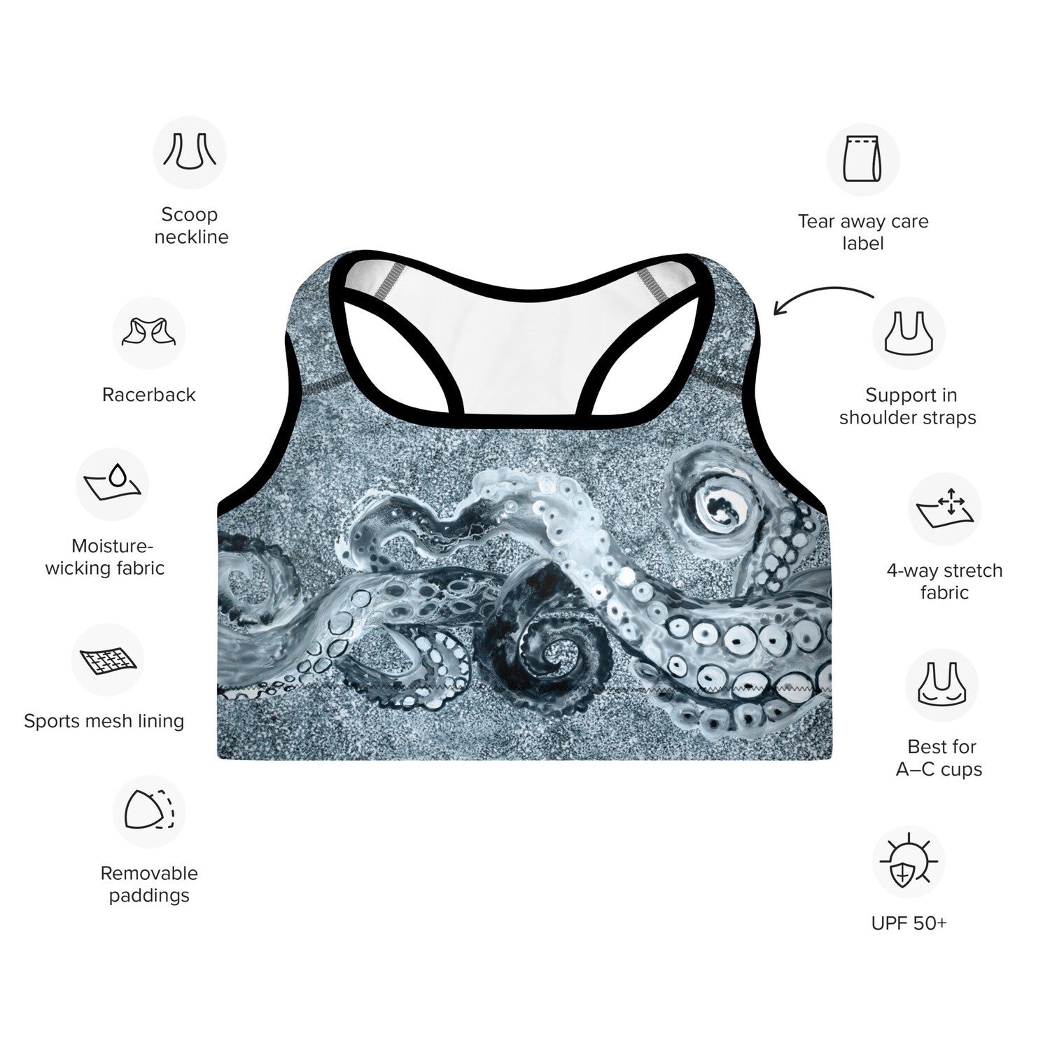 Brassière Sport - ROCKOUT WORKOUT Pieuvre