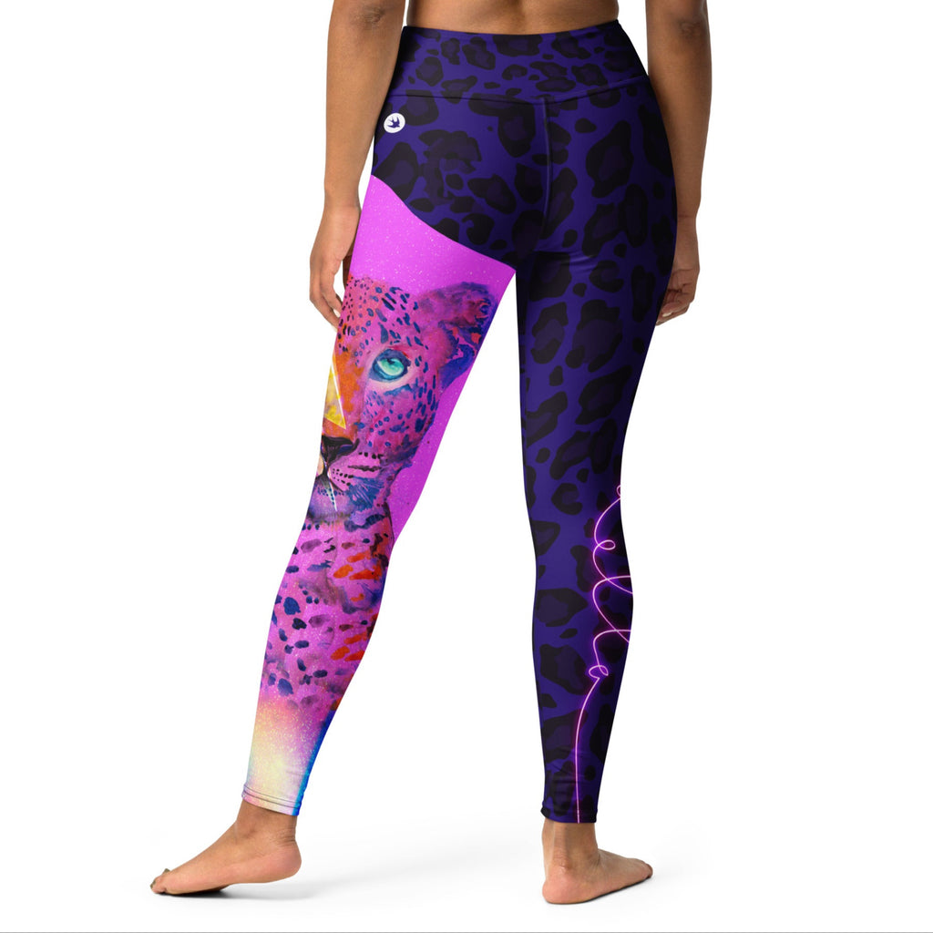 Legging Léopard Rose Fluo et Violet