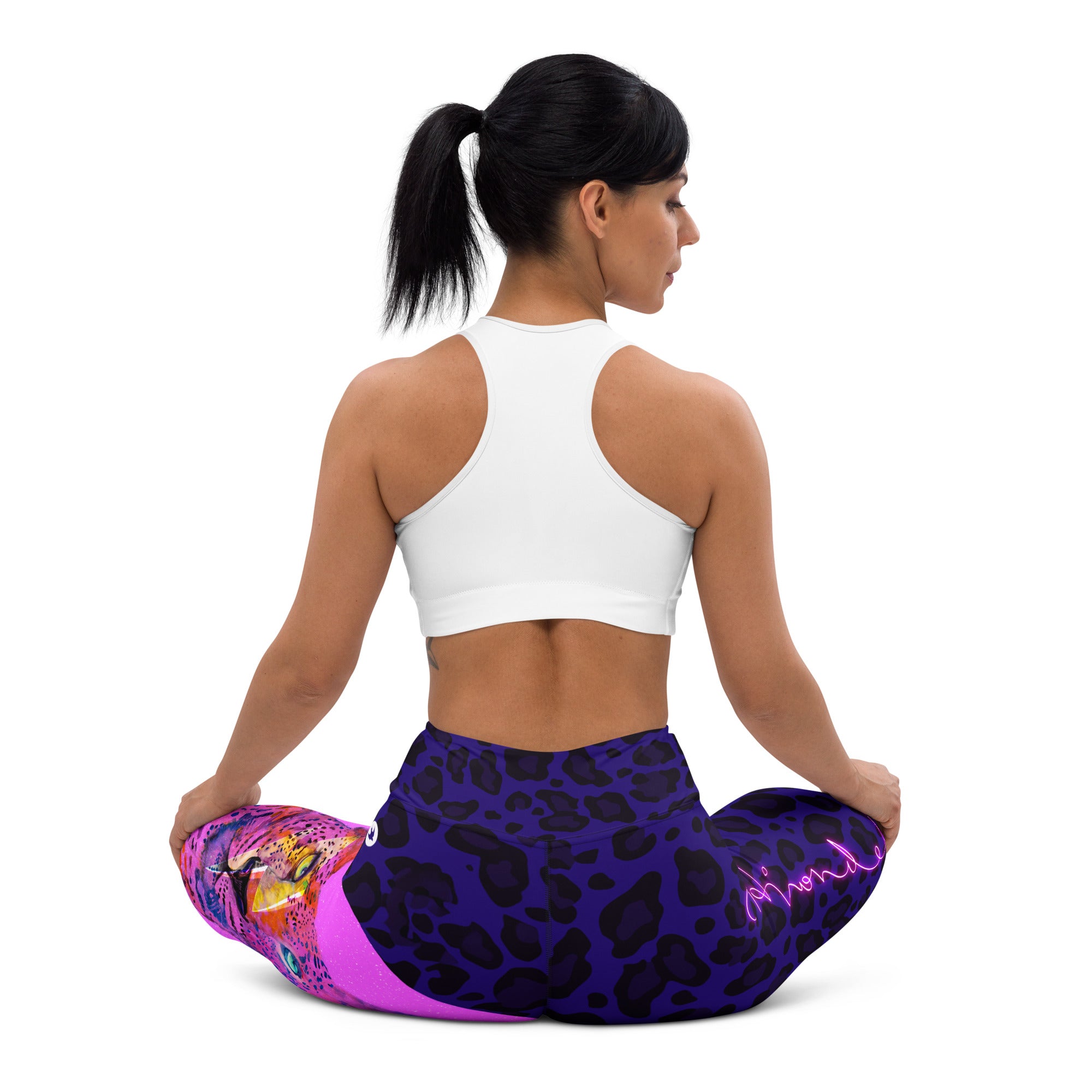 Legging Léopard Rose Fluo et Violet