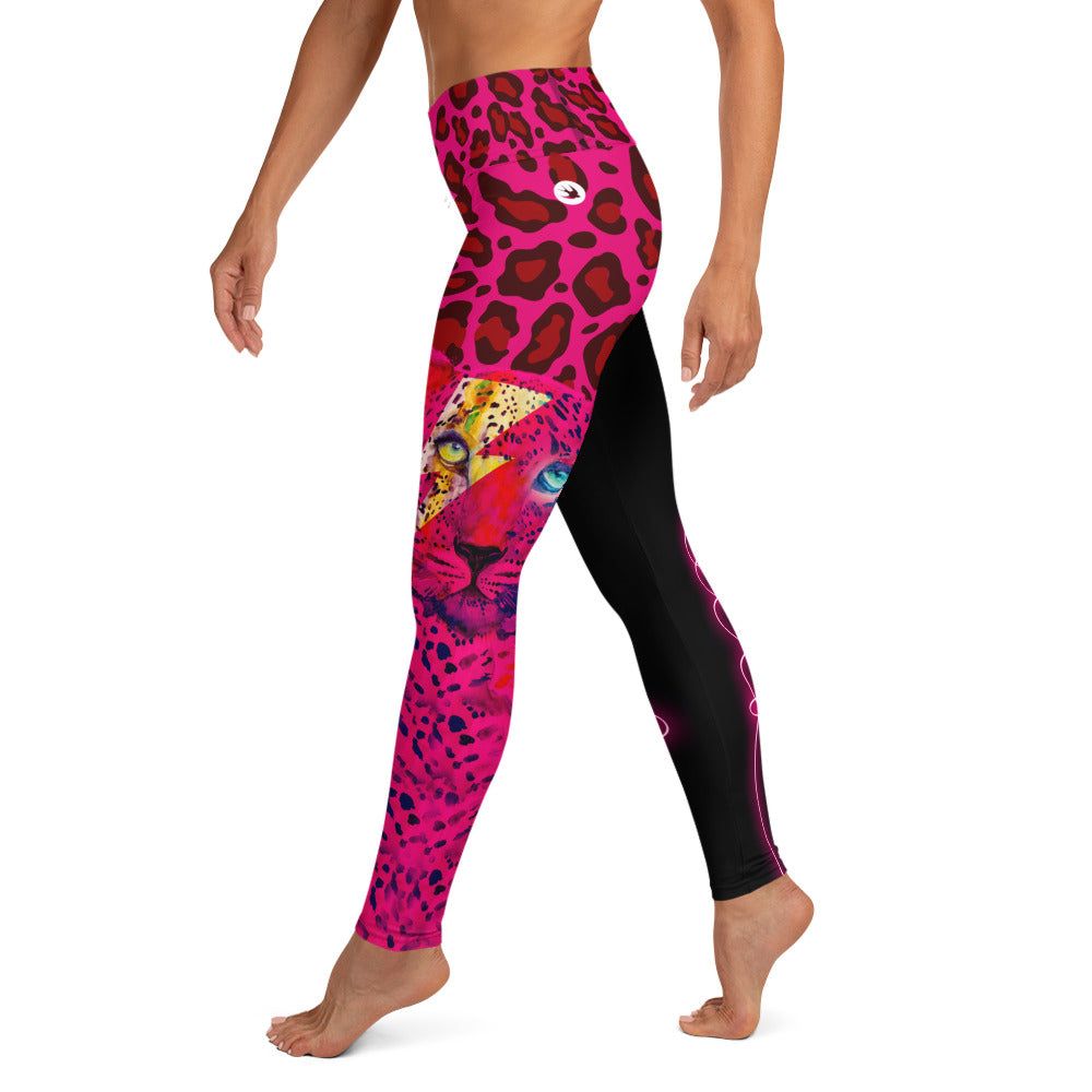 Legging Léopard Noir et Rose