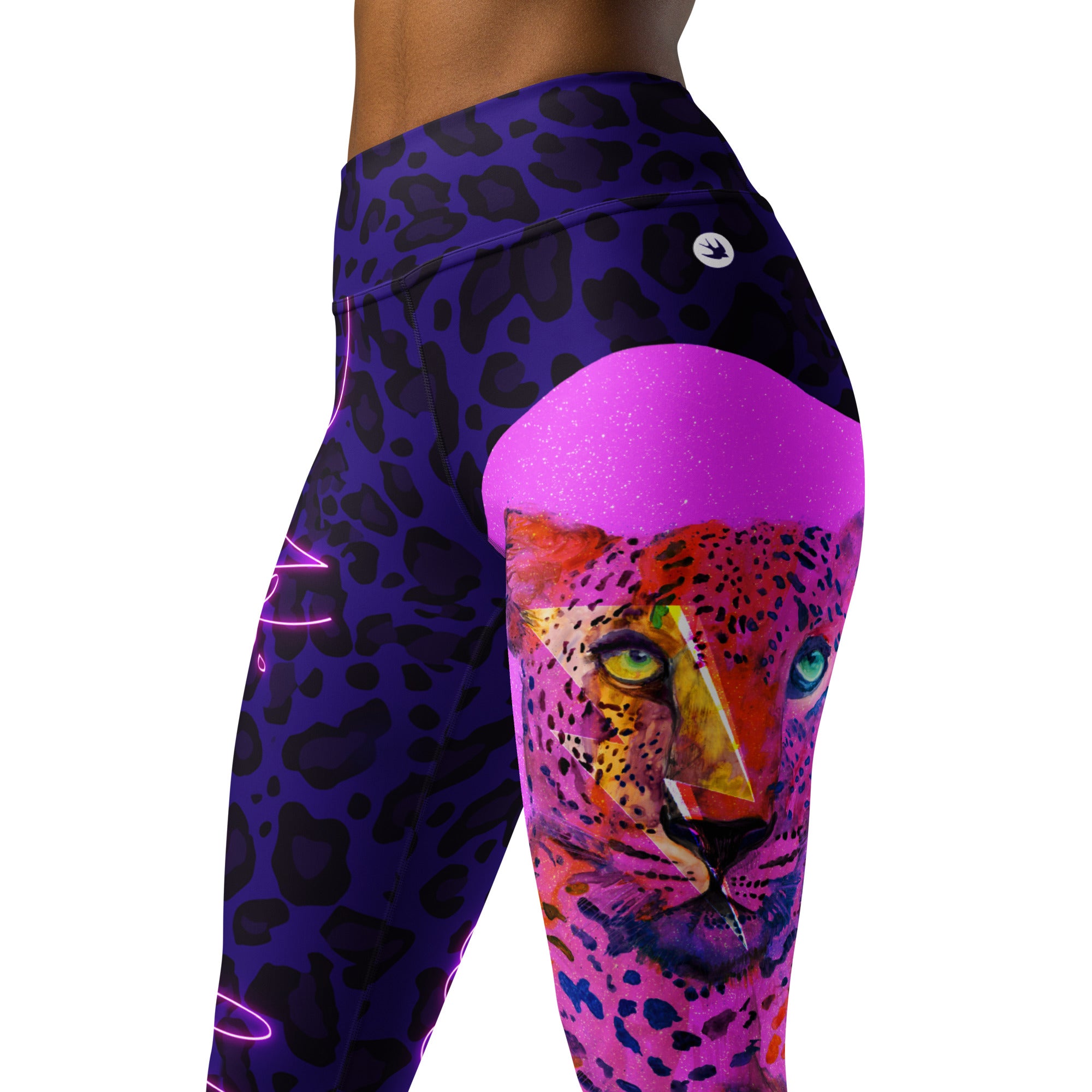 Legging Léopard Rose Fluo et Violet
