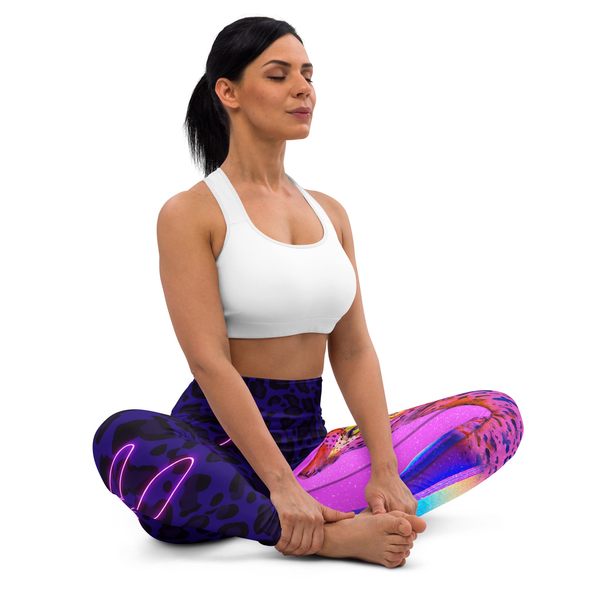 Legging Léopard Rose Fluo et Violet