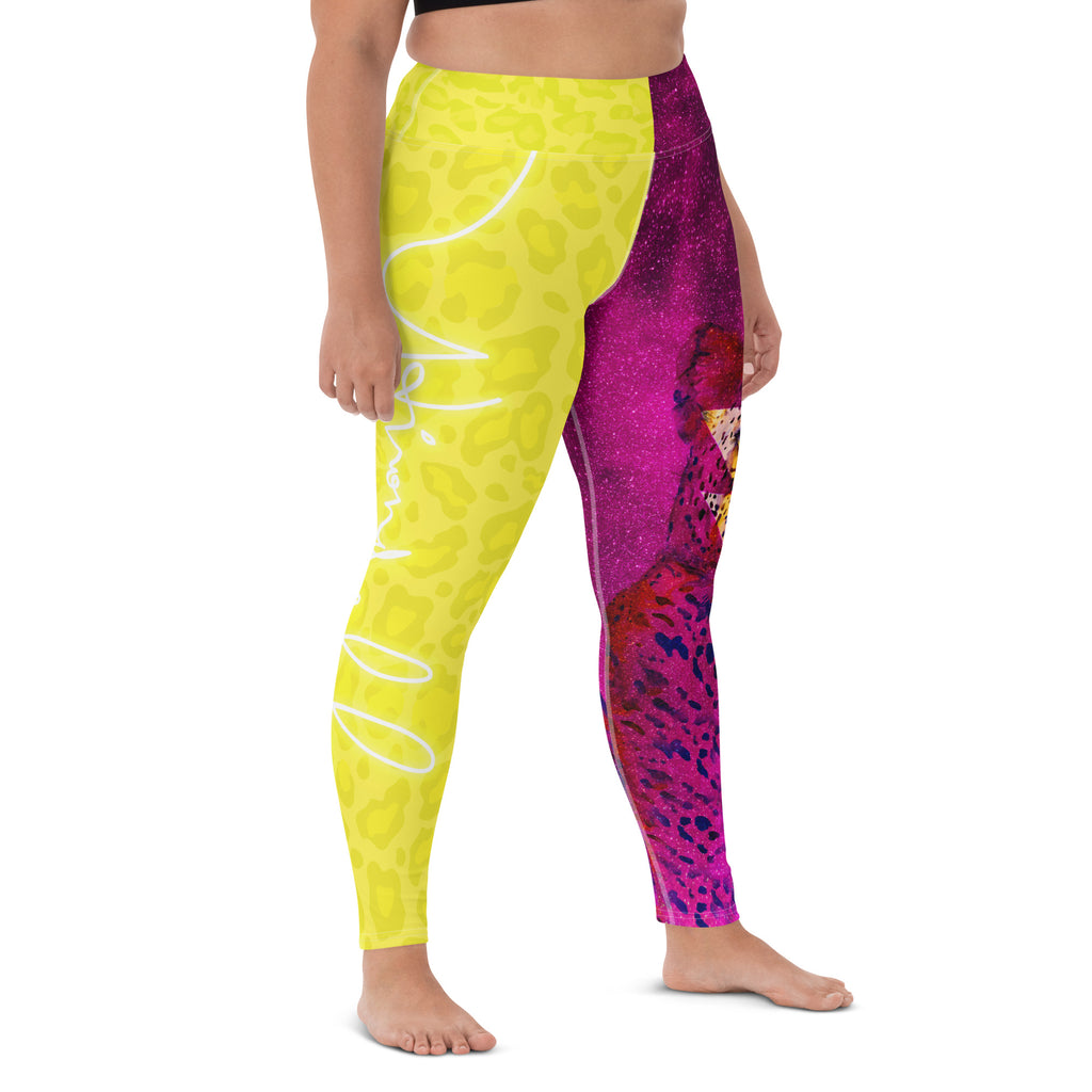Legging Léopard Jaune et Rose