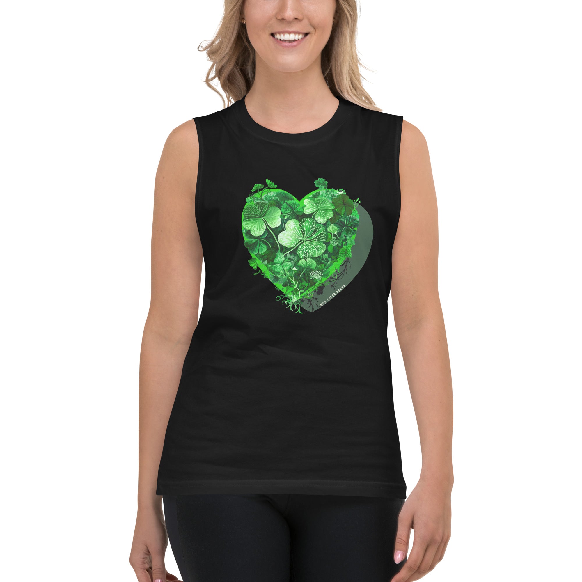 Camisole muscle unisexe noire – Cœur 