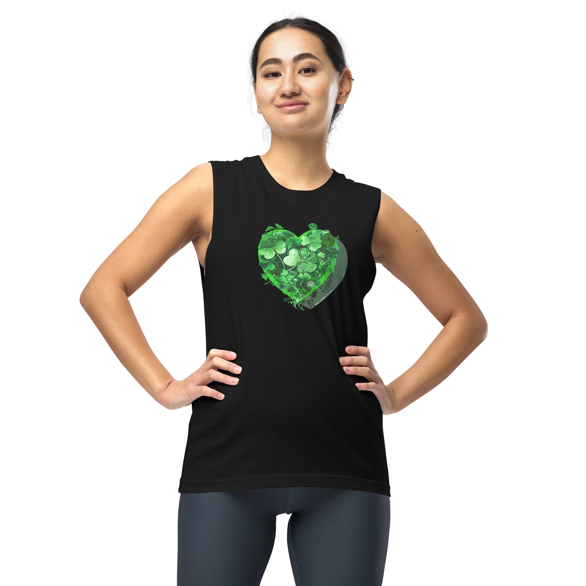 Camisole muscle unisexe noire – Cœur 