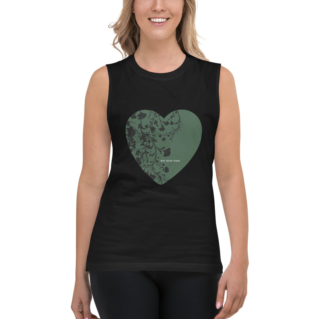 Camisole muscle unisexe noire- Coeur Doux