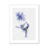 Fleur de bleuet de yoga - Impression encadrée et montée