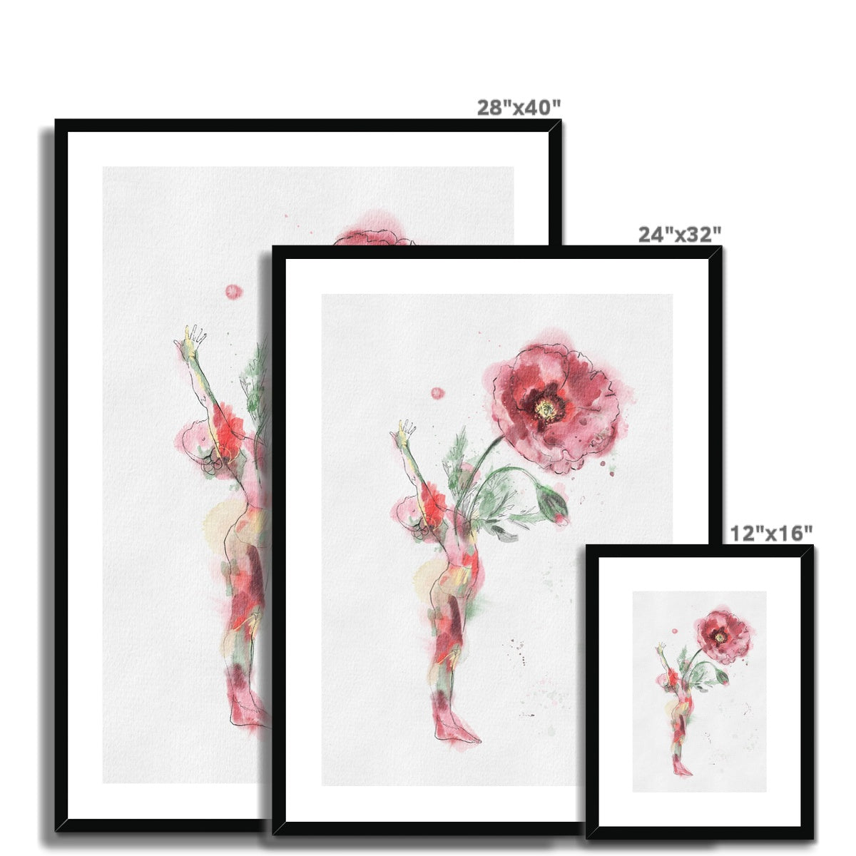 Yoga Flower Poppy- Framed & Mounted Print